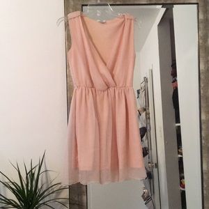 Bar III Shimmer blush chiffon dress